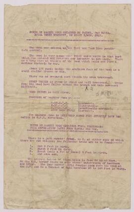 ‘Notes on Mametz Wood obtained by Patrol, 2nd Battn. Royal Irish Regiment, on night shift 3/4th J...