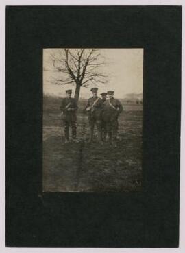 Photograph of Major Wheldon with 3 other men in uniform [officers?], France,