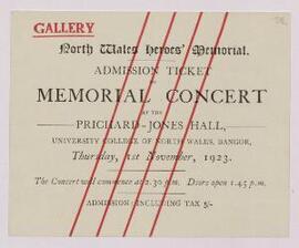 Admission Ticket to the Opening Ceremony of the Memorial Archway,