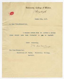 Letter sent 13 Mar 1917,