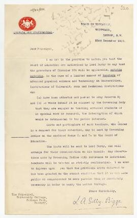 Letter sent 23 Dec 1915,