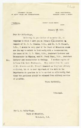 Letter sent 17 Jan 1916,
