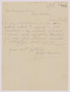 Letter from George Francis in Egypt,