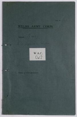 Correspondence, Nov. 1914-Sept. 1915, of Command Paymaster, Chester, re Headquarters Imprest acco...