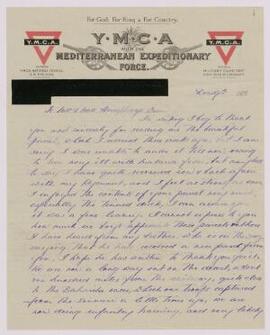 Letter from Edward Francis from the Egyptian Expeditionary Force and Palestine,