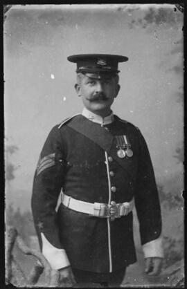 [Sergeant, Welsh Regiment with Boer War Medals]