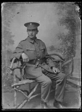 [Portrait of a soldier, possibly in the Welsh Regiment]