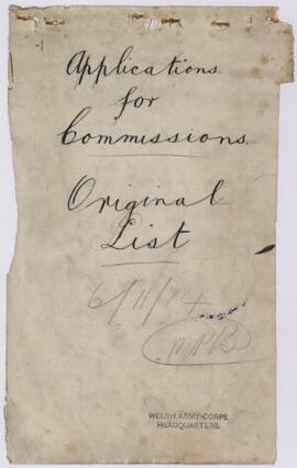 Original List, 6 Nov. 1914 (3 copies). 1914,