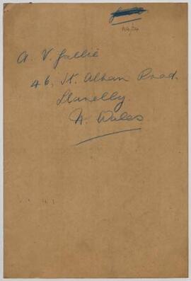 A. V. Gallie, Llanelli, July 1916, requesting Army Form MT 393,