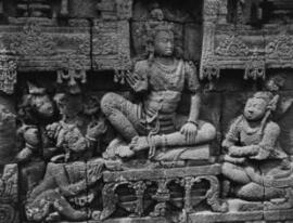 [Bas-relief of a deity, Borobudur]