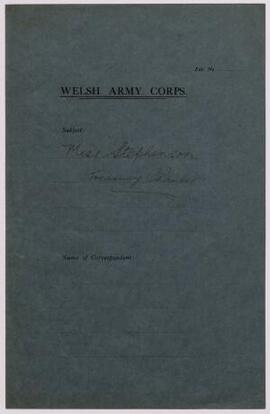 Letter, 7 Jan. 1915, to Miss Stephenson, Treasury Chambers, relating to Brethyn Llwyd,