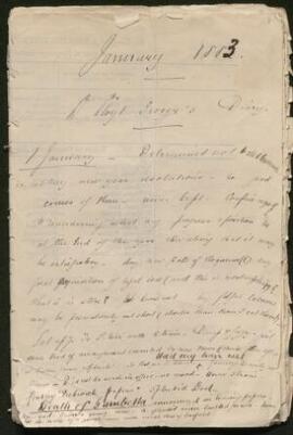 Detailed diary entries written on the reverse of a printed voters' list for the county of Merioneth,
