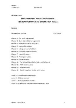 Second draft of Commission Report on Powers