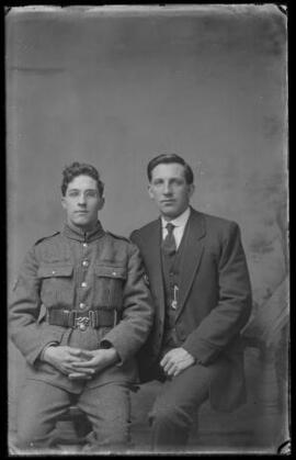 [Soldier in RAMC and civilian]