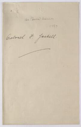 Correspondence of Col. F. Gaskell, May-Oct,
