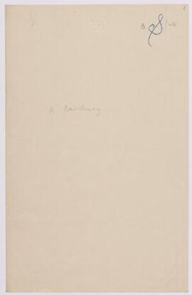 A. Sainsbury, letter on his behalf, March,