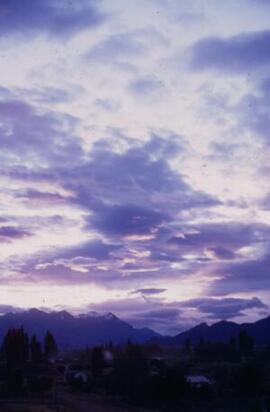 [Snowcapped mountains & purple clouds]