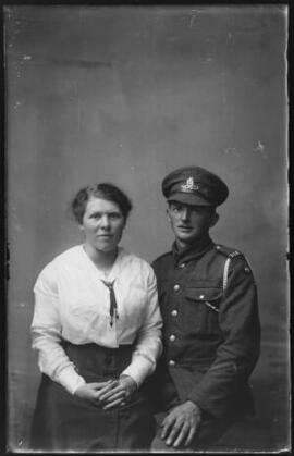 [Soldier in Royal Field Artillery with lady friend]