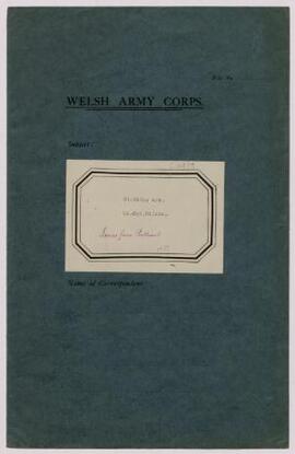 Clothing account, Lieut. Col. Wilkie, Officer Commanding, issues from Porthcawl,