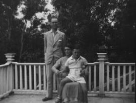 [Gareth Vaughan Jones with Mrs.Davies and son]