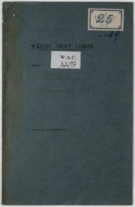 Billeting-Aberystwyth: correspondence, Oct. 1914, with reference to the use of Aberystwyth as a b...
