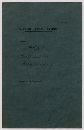 Letter of complaint from Major Evan B. Jones, 20th Battalion Royal Welsh Fusiliers, regarding the...