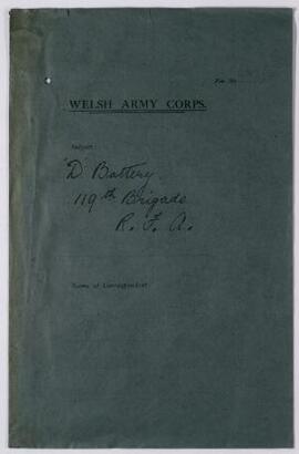 Correspondence re imprest accounts, June-Aug. 1915; clothing correspondence, April-July 1915; gen...