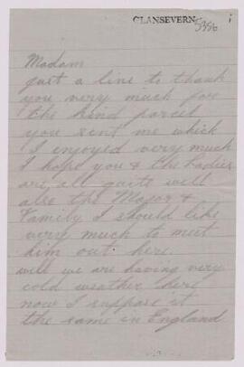 Letter from W. T. Evans in France,