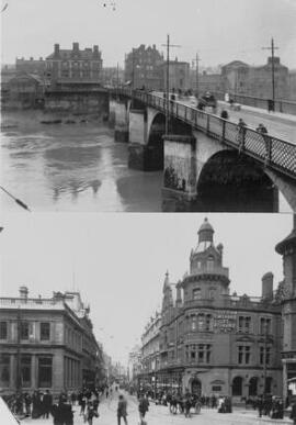 [Two views of Newport] : [High street and Bridge & Castle].