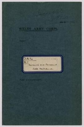 Correspondence, Nov. 1914-Jan. 1915, re recruits and personnel Field Ambulances, and Revised War ...