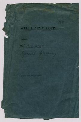 Correspondence re supplies of clothing and necessaries, Nov. 1914-Oct. 1915; indents 28 Dec. 1914...