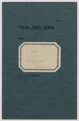 Clothing account, Lieut. Col. Wilkie, receipts at Porthcawl, Jan,