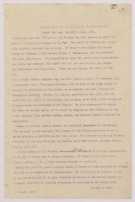 Report for year, Oct. 1917 - June 1918,